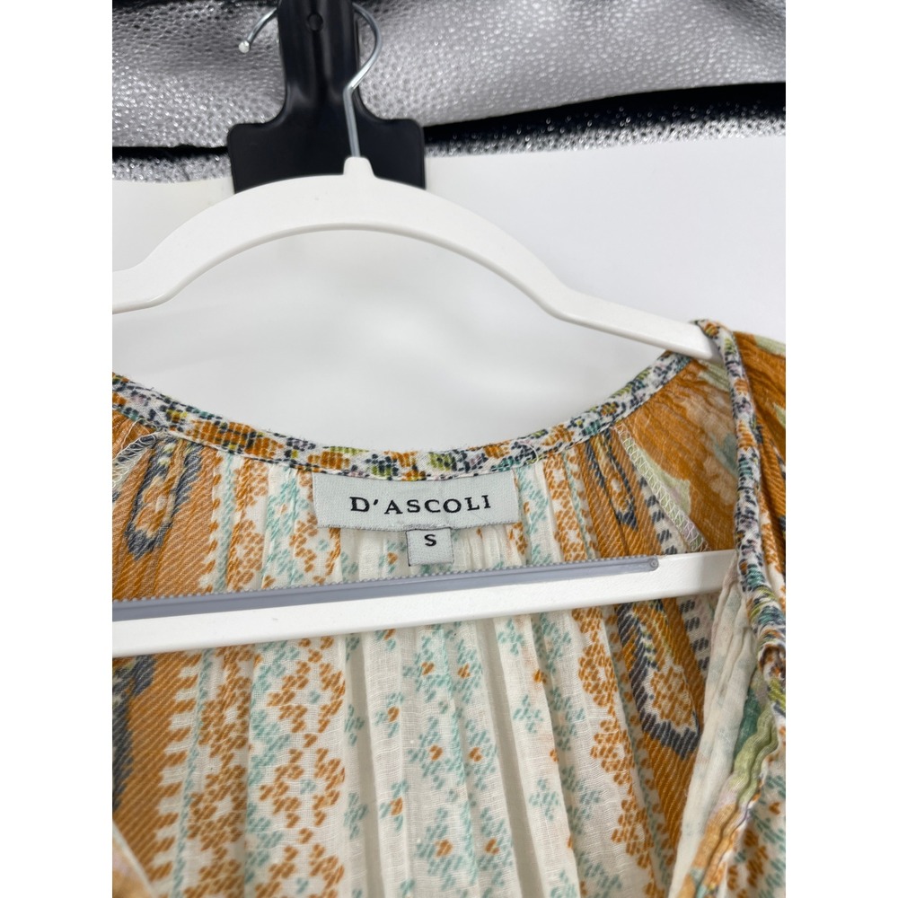 D'Ascoli Floral Paisley Maxi Dress Orange Blue Boho Resort Italian Summer Size S - Picture 7 of 14